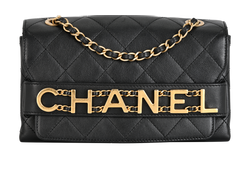 Enchained Logo Flap, Leather, Black, 29655170 (2019), 3*